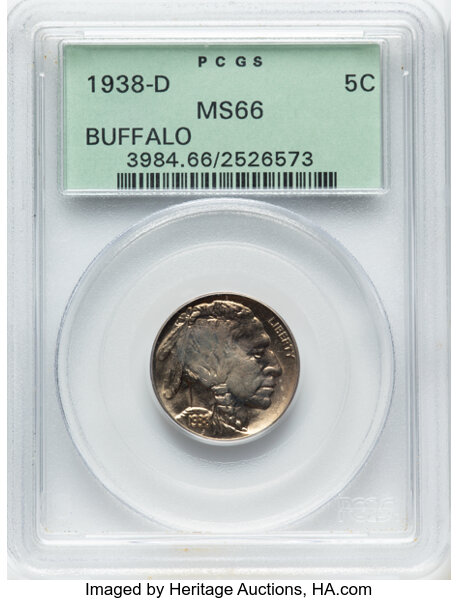 1938-D 5c Buffalo MS thumbnail 3