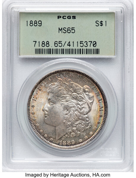1889 $1  Die Scratches, Denticle Impressions, VAM-1C1 MS thumbnail 2