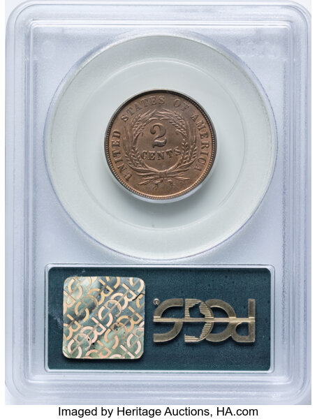 2-Cent Piece 2c 1864-1872 MS RB [Type] MS64 RB thumbnail 4