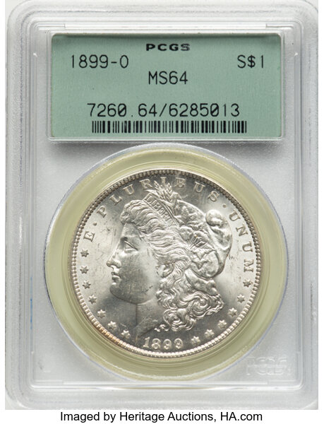 1899-O $1  Doubled 1, Die Breaks Reverse, VAM-11A MS thumbnail 2