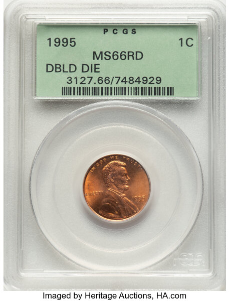 1995 1c Doubled Die Obverse, FS-101 MS RD thumbnail 6