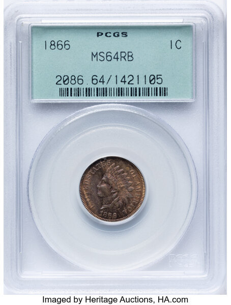 1866 1c Repunched 6/6, S-17 MS RB thumbnail 2