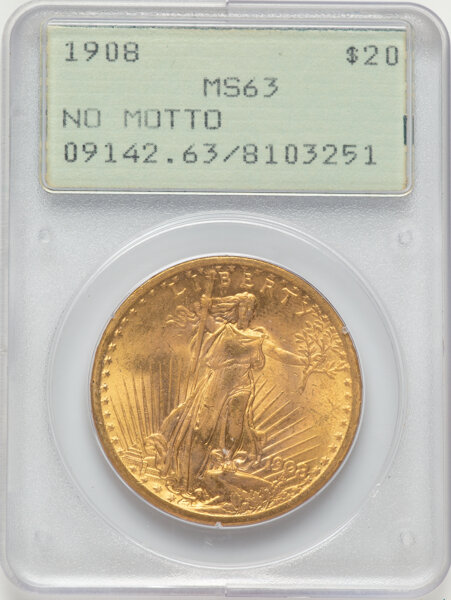 1908 $20  No Motto MS thumbnail 5