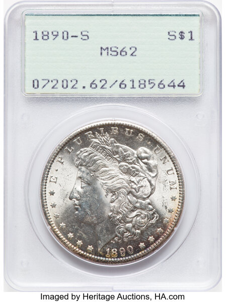 1890-S $1  Die Break Wing, VAM-2B MS thumbnail 4
