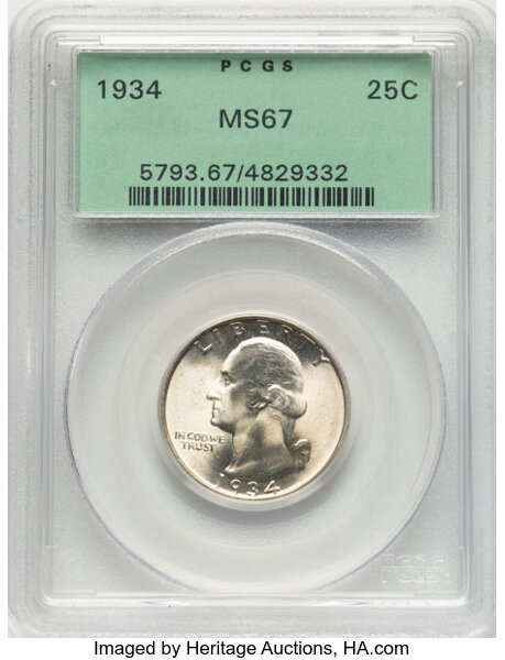 1934 25c Medium Motto MS thumbnail 4