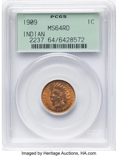 1909 1c Indian MS RD thumbnail 3