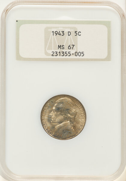 1943-D 5c Silver MS thumbnail 3