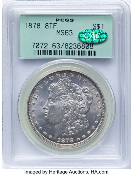 1878 8TF $1  Doubled Date, VAM-20 MS thumbnail 3