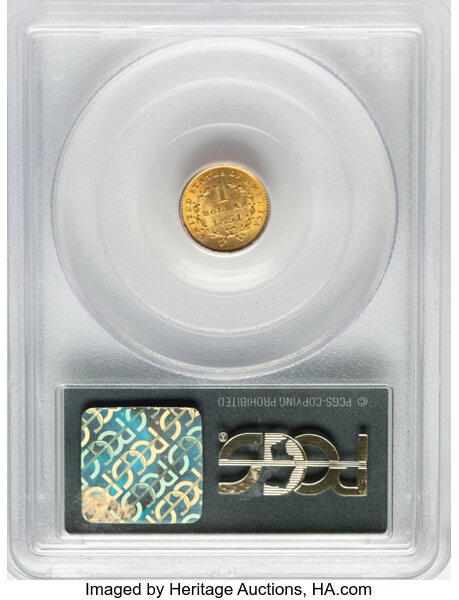 Liberty Gold Dollar G$1 Type 1, 1849-1854 [Type] MS63 thumbnail 2