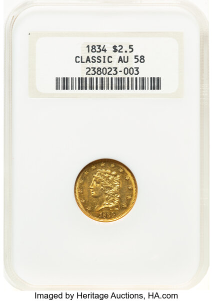 1834 $2 1/2 Classic Head, HM-1 MS thumbnail 2