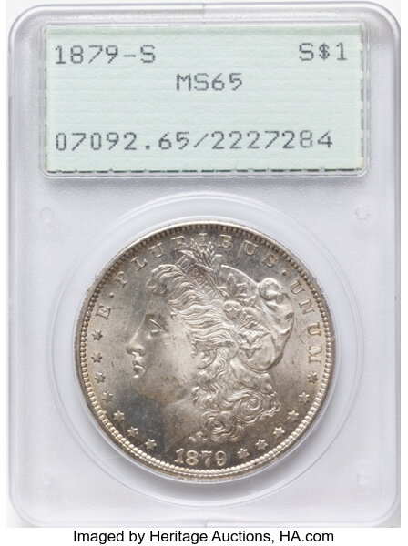 1879-S $1  Hair Ribbon Gouged, VAM-107A MS thumbnail 16