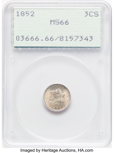 1852 3cS Repunched Date, FS-302 MS thumbnail 3