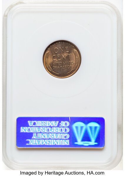 Lincoln Cent 1c Wheat Reverse, 1909-1958 MS RD [Type] OGP thumbnail 6