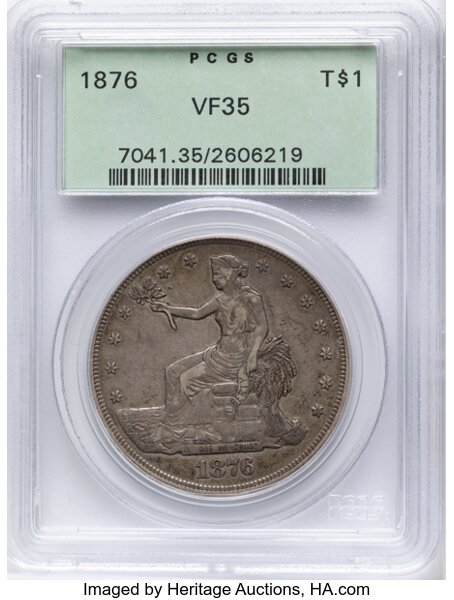 1876 Trade$ Obverse I, Reverse I MS thumbnail 2