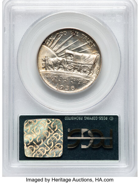 1936 50c Oregon Trail AU50 CAC thumbnail 24