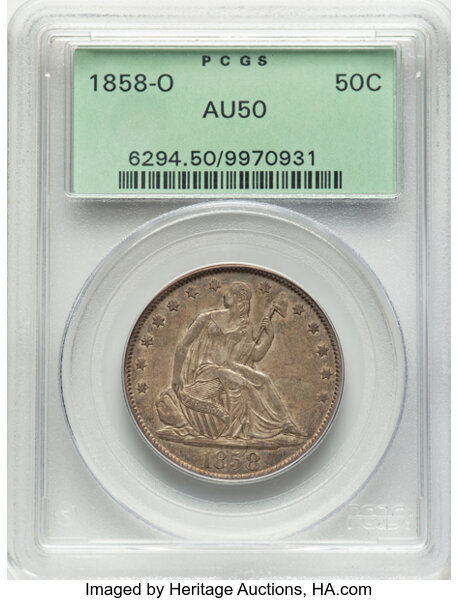 1858-O 50c MS thumbnail 2