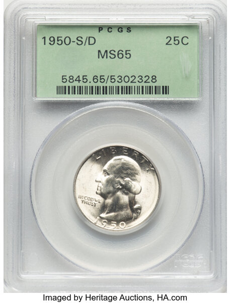 1950-S/D 25c Overmintmark, FS-601 MS thumbnail 2