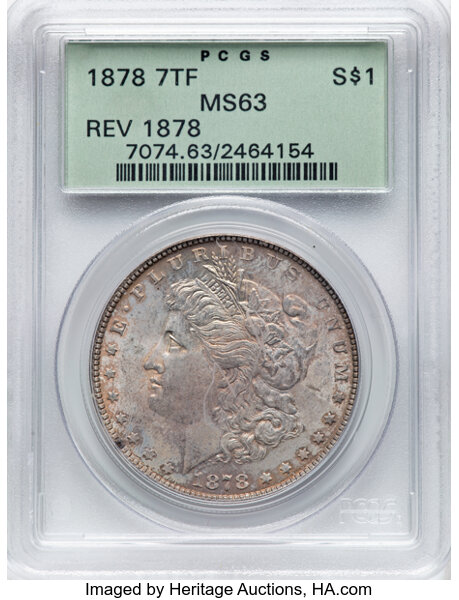 1878 7TF $1  Reverse of 1878, VAM-221.2 MS thumbnail 2