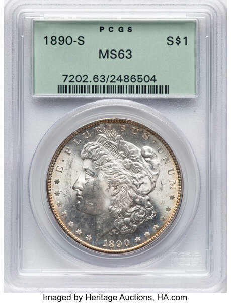 1890-S $1  Die Break Wing, VAM-2B MS thumbnail 5