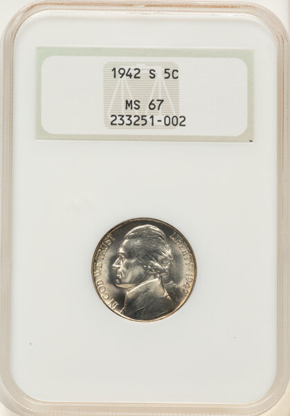 1942-S 5c Silver MS thumbnail 3