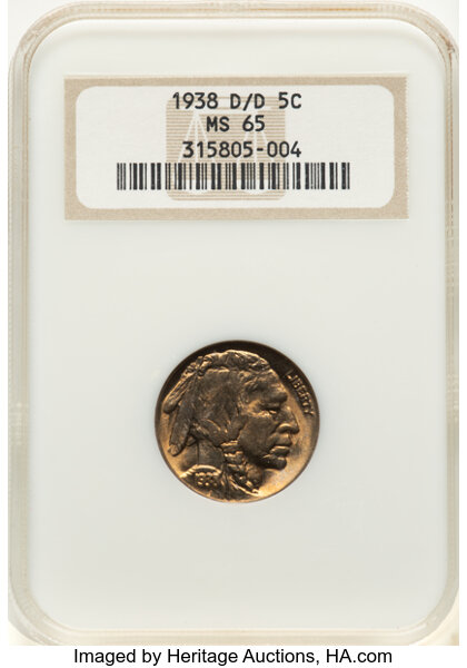 1938-D/D 5c Buffalo MS thumbnail 3