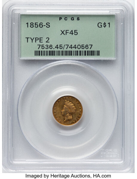 1856-S G$1 Type 2 MS thumbnail 3