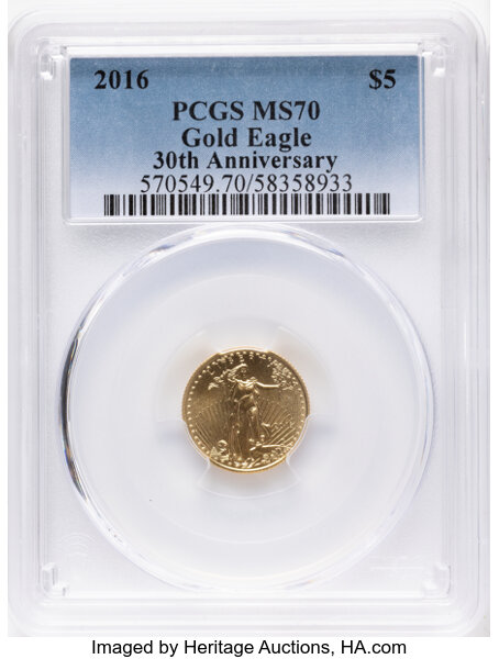 2016 $5  Gold Eagle, 30th Anniversary MS thumbnail 7