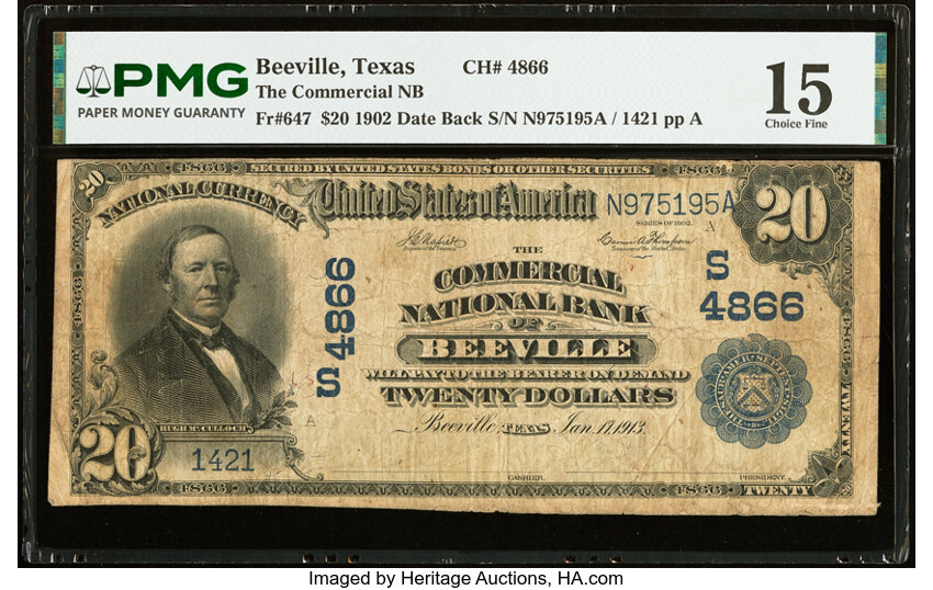 1902 $20  3rd Charter Period, 2nd Issue, Date Back (Fr. 647) thumbnail 2