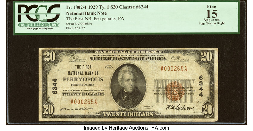 1929 $20  Type 1 (Fr. 1802-1) thumbnail 3