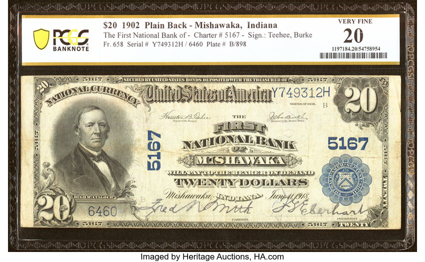 1902 $20  3rd Charter Period, 3rd Issue, Plain Back (Fr. 658) thumbnail 2
