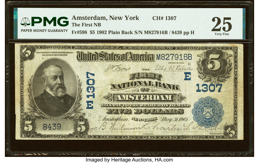1902 $5  3rd Charter Period, 3rd Issue, Plain Back (Fr. 598) thumbnail 3