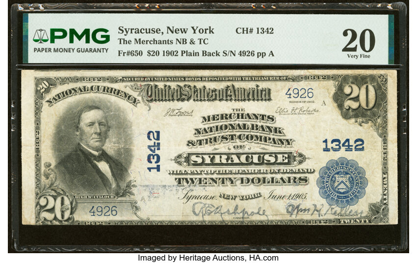 1902 $20  3rd Charter Period, 3rd Issue, Plain Back (Fr. 650) thumbnail 2