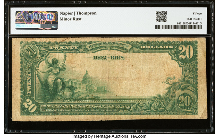 1902 $20  3rd Charter Period, 2nd Issue, Date Back (Fr. 647) thumbnail 5