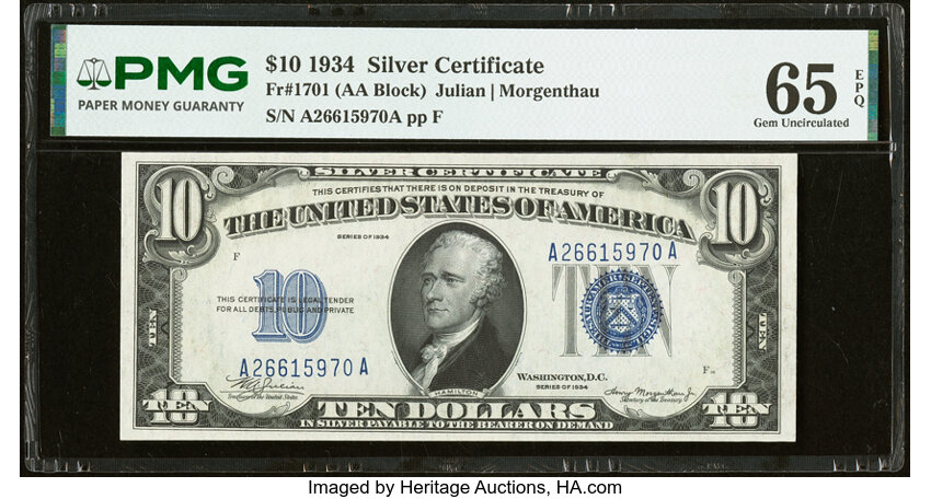 1934 $10  (Fr. 1701) thumbnail 2