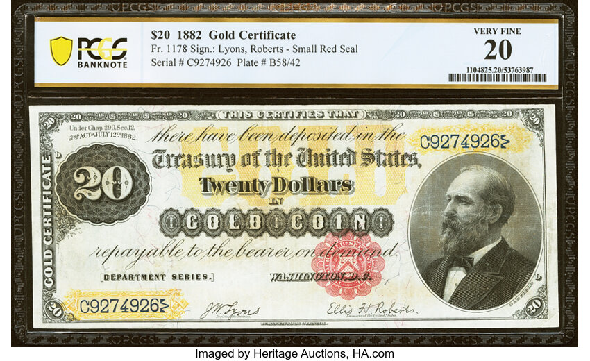 1882 $20  (Fr. 1178) thumbnail 2