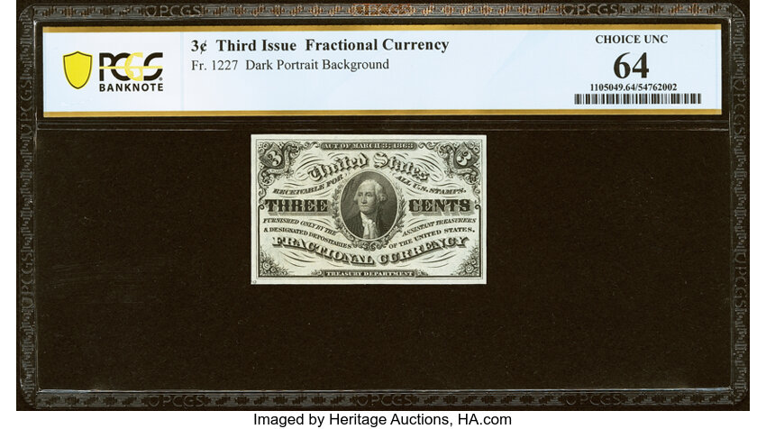  3c Head of George Washington (Fr. 1227) thumbnail 4