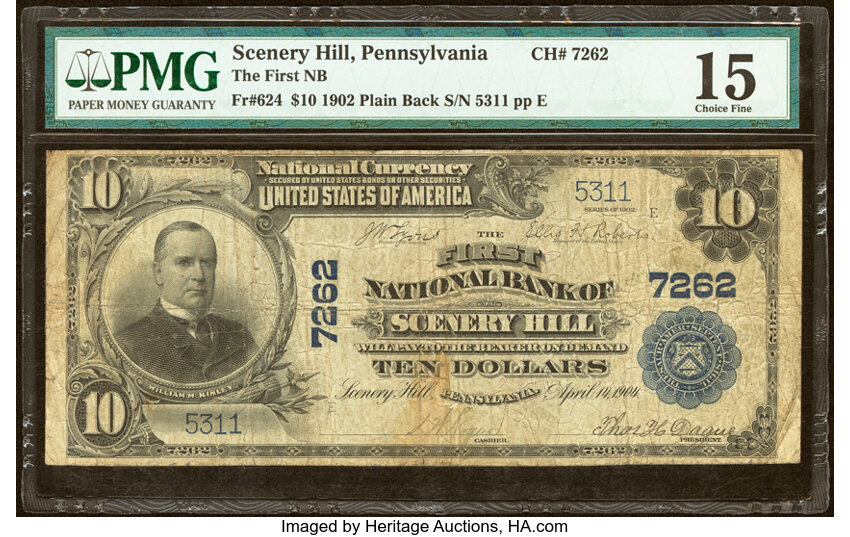 1902 $10  3rd Charter Period, 3rd Issue, Plain Back (Fr. 624) thumbnail 4