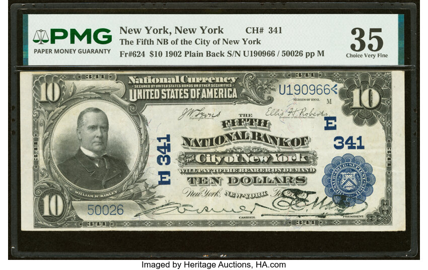 1902 $10  3rd Charter Period, 3rd Issue, Plain Back (Fr. 624) thumbnail 3