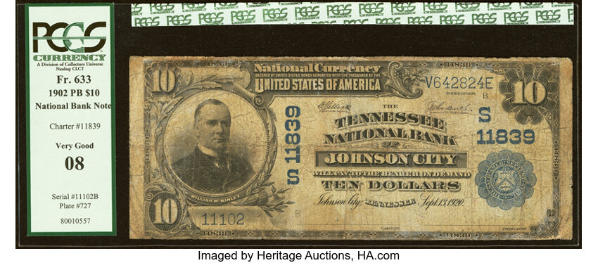 1902 $10  3rd Charter Period, 3rd Issue, Plain Back (Fr. 633) thumbnail 3