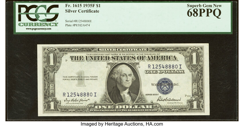 1935F $1  (Fr. 1615) thumbnail 2