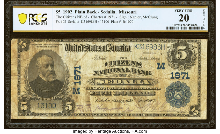 1902 $5  3rd Charter Period, 3rd Issue, Plain Back (Fr. 602) thumbnail 2