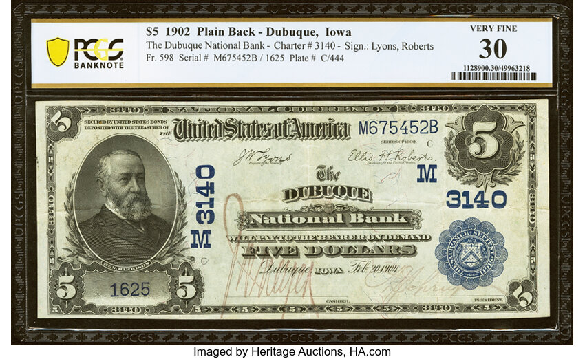 1902 $5  3rd Charter Period, 3rd Issue, Plain Back (Fr. 598) thumbnail 4
