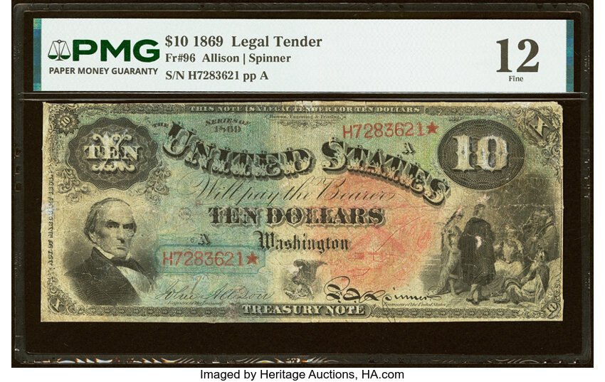 1869 $10  (Fr. 96) thumbnail 2