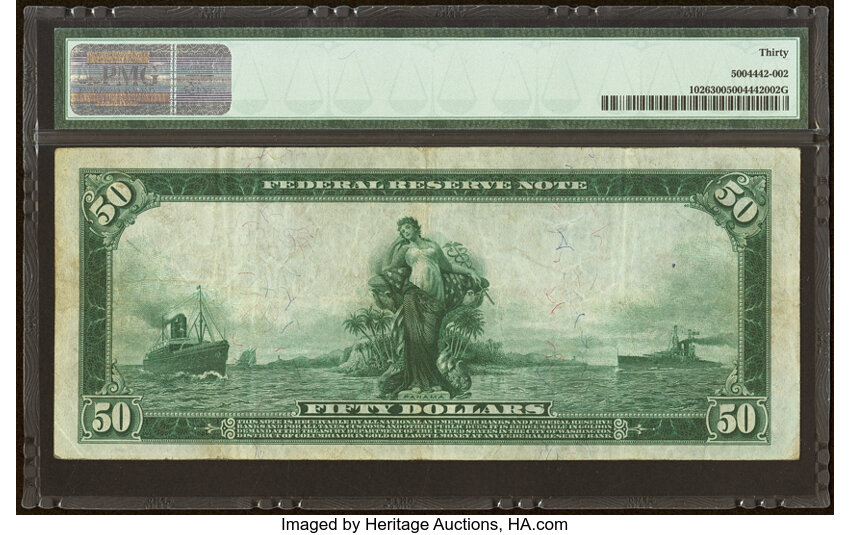 1914 $50  Blue Seal, Boston (Fr. 1026) thumbnail 4