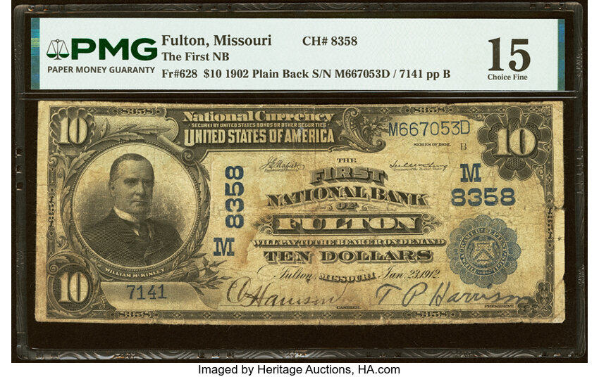 1902 $10  3rd Charter Period, 3rd Issue, Plain Back (Fr. 628) thumbnail 3