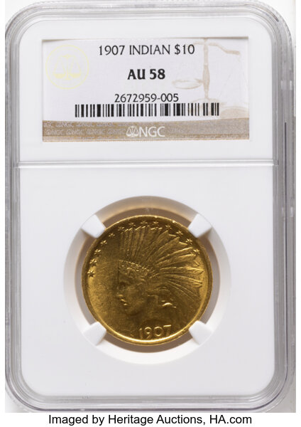 1907 $10  No Motto MS thumbnail 3
