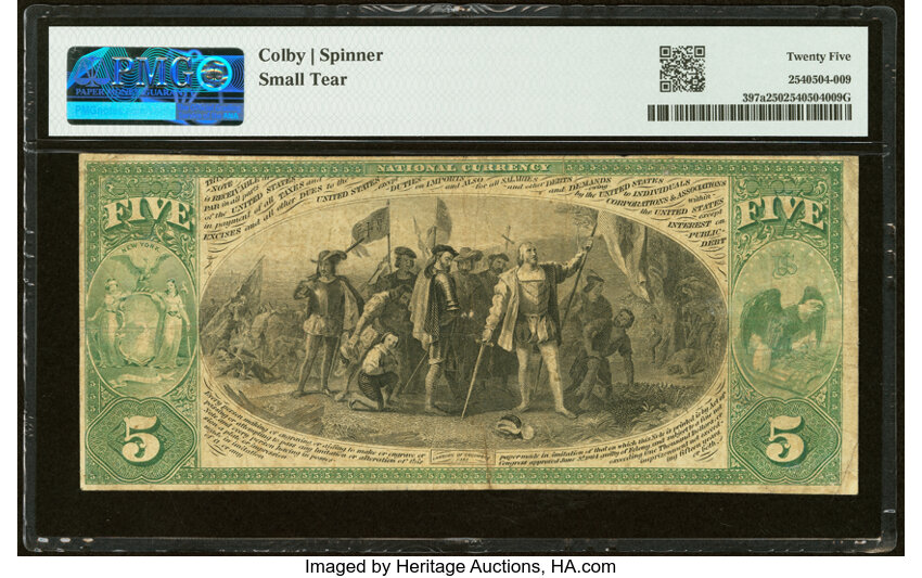 Original $5  1st Charter Period, Seal With Rays (Fr. 397a) thumbnail 15