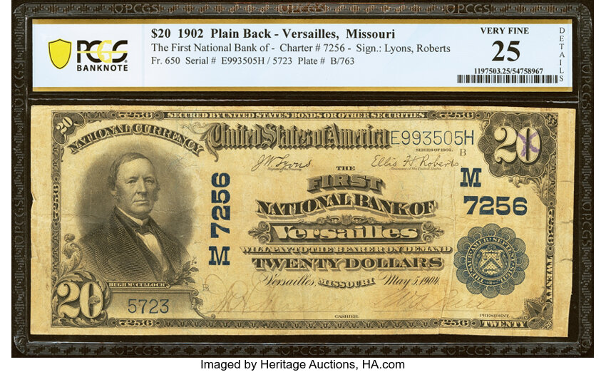 1902 $20  3rd Charter Period, 3rd Issue, Plain Back (Fr. 650) thumbnail 3