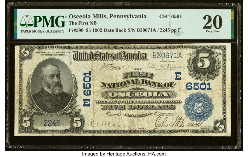 1902 $5  3rd Charter Period, 2nd Issue, Date Back (Fr. 590) thumbnail 2