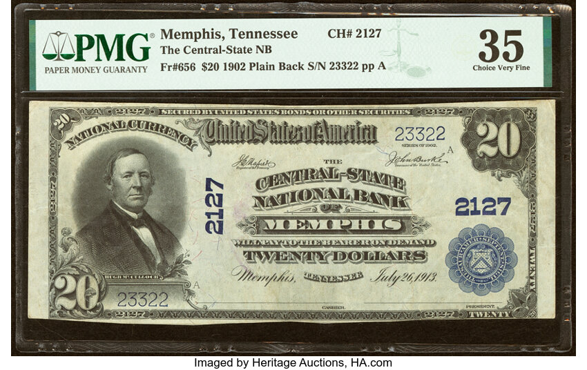 1902 $20  3rd Charter Period, 3rd Issue, Plain Back (Fr. 656) thumbnail 2